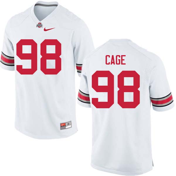 Men #98 Jerron Cage Ohio State Buckeyes College Football Jerseys Sale-White